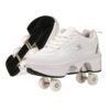 Roller Skate Shoes for GirlsSneaker Skates with Retractable WheelsKick Roller Women Boy Kid, White-3.5US