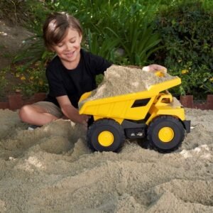 Big Size Kids Unbreakable Dump Truck and Excavator Toy Set (Yellow) (Dump Truck - 31x24x19 CM)