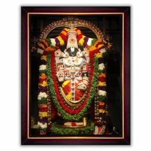 Tirupati Balaji Lord Venkateshwara Swamy Wall Photo Frame, Wall Painting Framed Home Decor, Fibre Frame Modern, 280 GSM Paper, Vibrant Colours, Living Room, Bedroom, Office Decor